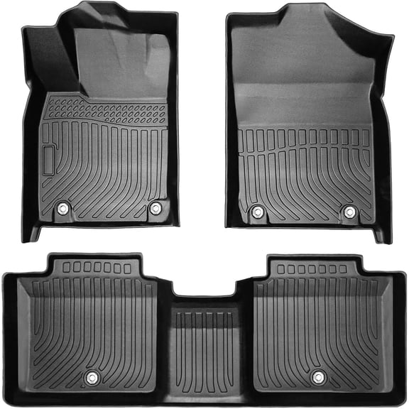 RONGTUO All-Weather TPE Floor Mats for Lexus ES350 2013-2018 – 1st & 2nd Row, Anti-Slip, Full Set, Black