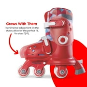 Yvolution Twista Skates, Adjustable 2-in-1, Kids Size 7J-11J, Red, One Pair, Unisex