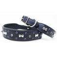 thumbnail image 2 of Small 13''- 17'' Soft Genuine Leather Beaded Padded Dog Puppy Collar  60AA219NV, 2 of 3
