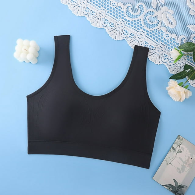 JGGSPWM Womens Seamless Push Up Bras No Underwire Full Coverage Anti Sagging Comfortable Bras Wide-shouldered Beautiful Back Bra Black Free Size