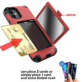 thumbnail image 2 of Funda con tapa para teléfono móvil con espejo de maquillaje, adecuada para la funda de silicona anticaída para teléfono móvil de la serie Samsung (rojo), 2 of 5