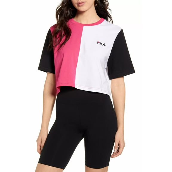 Fila Prudence Crop Womens Active Shirts & Tees Size Xs, Color: Pink/White