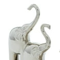 thumbnail image 5 of 11" x 14" Silver Ceramic Elephant Sculpture, by DecMode, 5 of 12