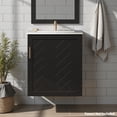 thumbnail image 2 of GZXS 20" Bathroom Vanity with Sink, Wall-Mounted Single Basin Vanity Set with Soft-Closing Door & Two-Tier Left Side Open Shelf, Storage Cabinet with Ceramic Basin for Bathroom, Black, 2 of 10