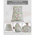 thumbnail image 6 of Colorful Flowers Queen Pillow Cases Set of 2 - Microfiber Bed Throw Pillow Covers, Spring Floral Leaves Botanical Gray Plaid Decorative Lumbar Pillow Cover with Envelope Closure for Sofa 20"x30", 6 of 6