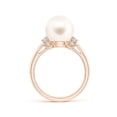 thumbnail image 2 of Angara Freshwater Cultured Pearl Collar Ring with Diamonds in 14K Rose Gold for Women | June Birthstone Jewelry for Her, 2 of 8