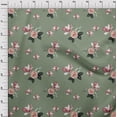 thumbnail image 4 of oneOone Georgette Viscose Olive Green Fabric Floral Quilting Supplies Print Sewing Fabric By The Yard 42 Inch Wide, 4 of 4
