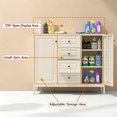 thumbnail image 5 of 40.16'' Steel Storage Sideboard Buffet Cabinet, Freestanding Accent Cabinet with 4 Drawers & 2 Doors, Adjustable Shelves Console Cabinet for Living Room, Kitchen, Entryway, Hallway(Beige), 5 of 19
