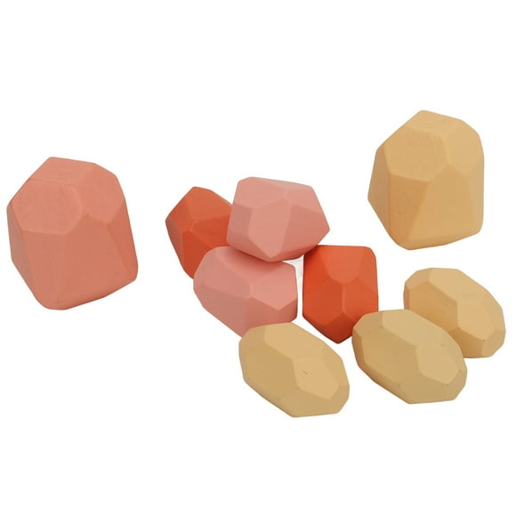 Wooden Stone Stacking Game, Colorful Pine Wood Sorting Stacking Rocks Stones Promote Creativity 10 PCS  for Home