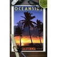 thumbnail image 3 of Oceanside, California, Palms and Sunset (9x12 Wall Art Print, Home Decor), 3 of 3