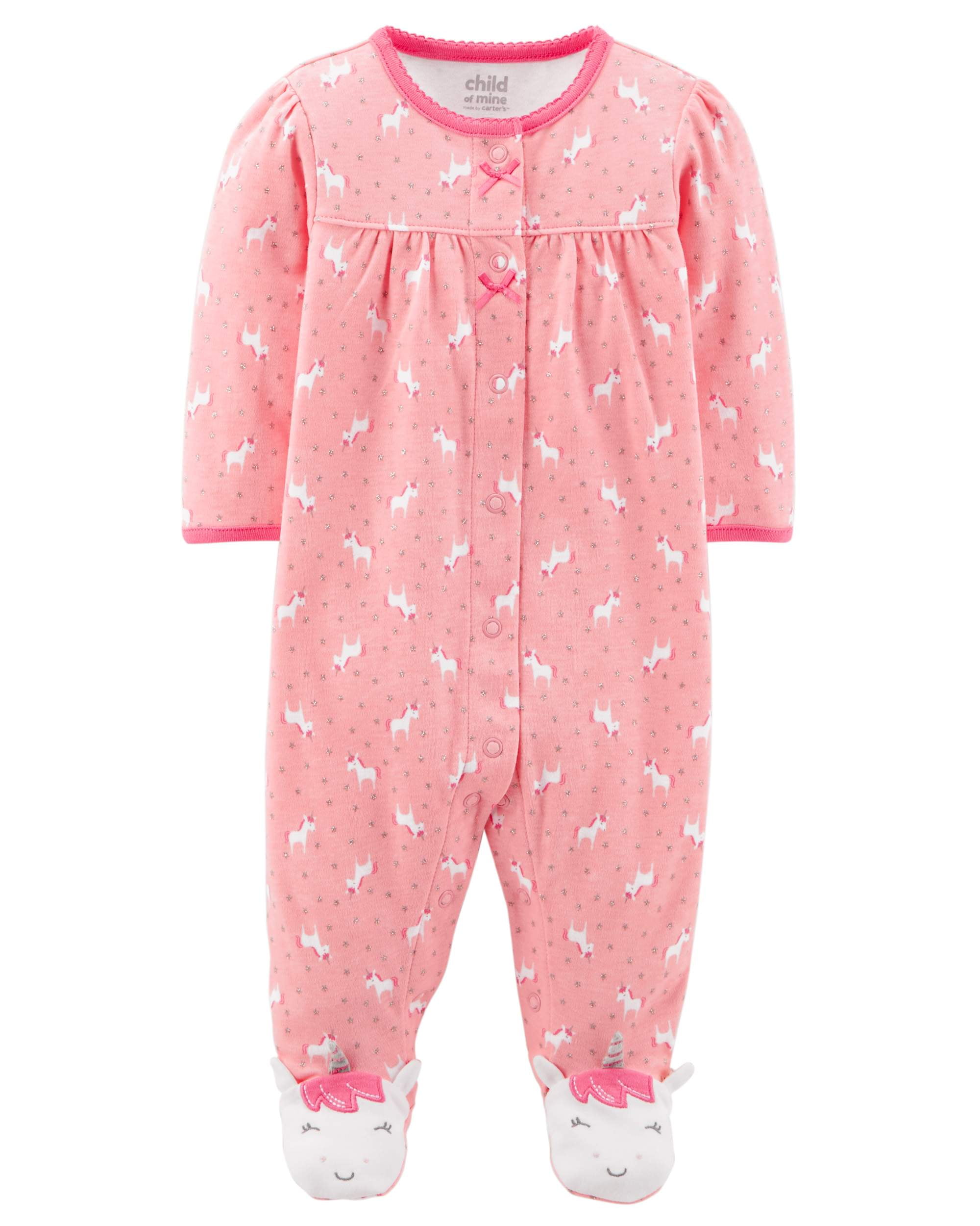 Child of Mine by Carter's Baby girl buttonup sleep 'n play Walmart