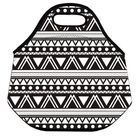 High School Musical Lunch Box - Wendana Insulated Handbag Lunch Bag,Fashion High Quality Black And White Geometric Lunch Tote Lunch Box For Women Travel Gift,Triangle Lunch Bag,back to school