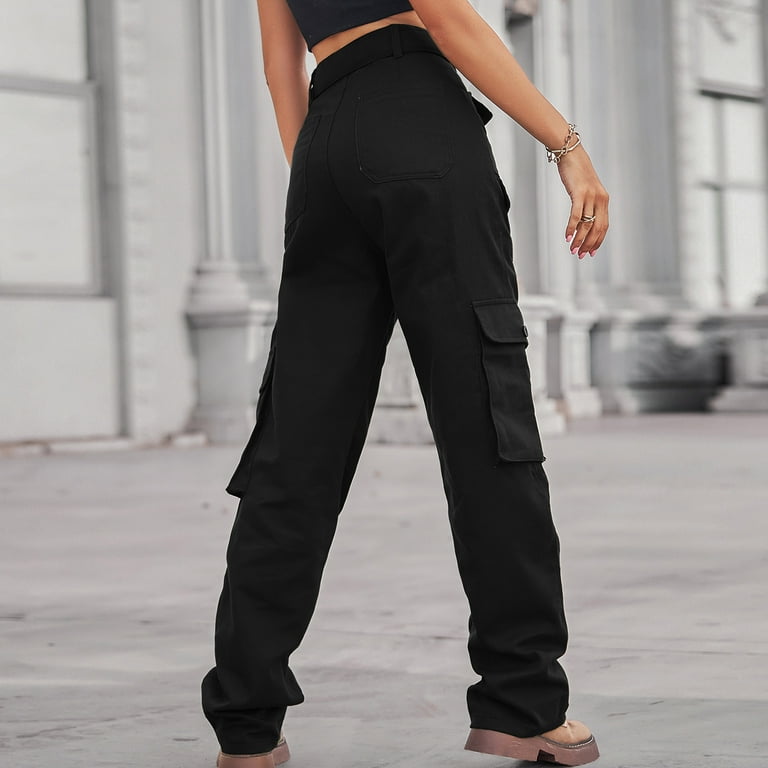 EVALESS Womens Fashion Cargo Pants High Waisted Straight Wide Leg Pants for  Women 2024 Trendy Baggy Work Hiking Pants Casual Loose Lounge Trousers with  Pockets Size 12 - Yahoo Shopping