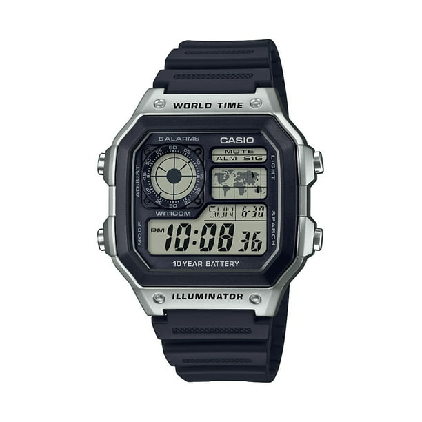 Casio Men's World Time Watch AE1200WH-1CV - Walmart.com