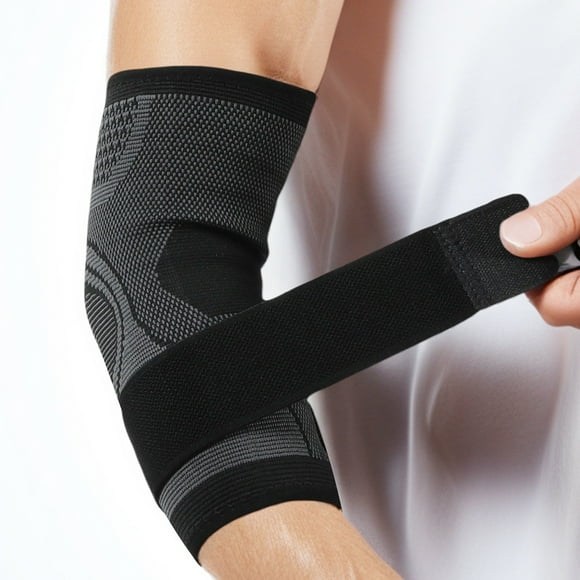 Unique Bargains 1 Pair Elbow Compression Sleeve Elbow Sleeve for Tendonitis and Tennis Pain Reliefs Elbow Brace for Men & Women L Black