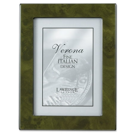 Dark Finish Frame - Forest Green Faux Burl 8x10 Picture Frame - Polished Lustrous Finish With Sides Finished In Black