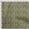 thumbnail image 4 of Soimoi Floral Print,Cotton Cambric, Quilting Fabric Sold by The Yard 42 Inch Wide, Medium Weight Cotton Fabric, SewingSupplies,Olive Green & White, 4 of 5