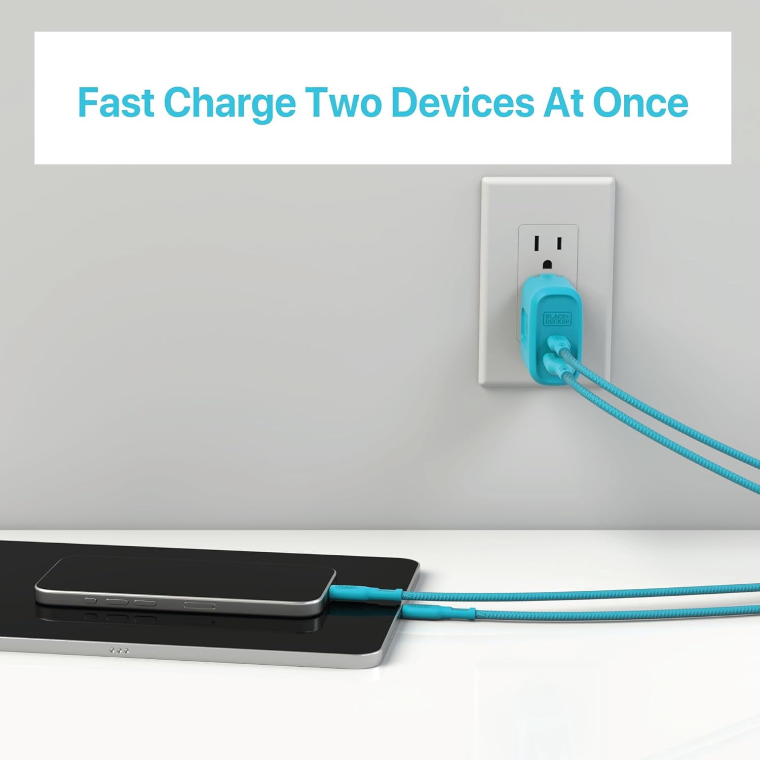 BLACK+DECKER Quick-Charge PD Wall Charger, 2-Port, 38W - USB Type C Wall Plug, Compact Power Block USB C, Fast Charger Adapter