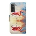 thumbnail image 2 of Case for Samsung Galaxy S22 5G, PU Leather Stand Wallet Case with Wrist Strap and Cards Slots Pocket Shockproof Protective Cover for Samsung Galaxy S22 5G 6.1 inch,Flamingo, 2 of 7