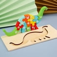 thumbnail image 1 of Royalbelle Children Wooden Three-Dimensional Digital Building Blocks Puzzle Cartoon Jigsaw Puzzle Educational Toy for Toddler, 1 of 8