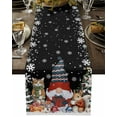 thumbnail image 5 of Christmas Tree Cat Snowflakes Table Runner 13x90in Non-Slip Cotton Linen Table Runners, Black Back Dresser Scarves TableRunner for Dinner Kitchen Dining Wedding Party, 5 of 9