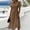 Brown, variant on Women's Short Sleeve V-Neck Midi Dress - Ruched Waist A-Line Casual Flare Dress - Elegant Flowy Party Dress for Wedding Guest and Daily Wear, Hot Pink S