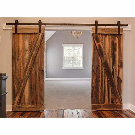 12 Ft Sliding Barn Door Kit Hardware Heavy Duty Double 12 Ft Sliding Barn Door Kit Hardware Heavy Duty Double