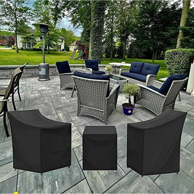 SIRUITON 3 Pieces Patio Set Cover Fit for Outdoor Wicker Patio