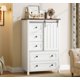 thumbnail image 3 of Qinaqin Estilo Granja 5 Cajón Dresser Para Bedroom 48 En Tall Wood Chest De Con Sliding Barn Door Ajustable Estantería Almacenamiento Organizador Hallway Living Room Cocina-Blanco, 3 of 7