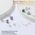 thumbnail image 3 of TINGN Sterling Silver Birthstone Earrings for Women Mom S925 Sterling Silver Four Prongs Birthstone Stud Earrings for Women Birthday Jewelry Gifts, 3 of 7