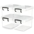 thumbnail image 3 of Kerhouze 4 Qt Small Storage Bin with Lid Clear Plastic Stackable 4 Pack Adult Kids, 3 of 7