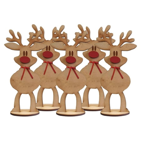 

HMOONORY Personalized Freestanding Reindeeres Family Names Christmas Deer Reindeeres Standing Tabletop Table Ornament Holiday Decoration for Christmas Party