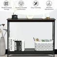 thumbnail image 6 of Costway 2 Tier Console Sofa Side Accent Table x-Design Bookshelf w/Shelf Wood Grain, 6 of 11