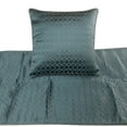thumbnail image 2 of The HomeCentric King Queen Twin Blue Decorative King 90"x18" Bed Runner With 2 Pillow Cover, Hexagon Pattern Bed Scarf on Jacquard fabric - Hexagon Lagoon, 2 of 3