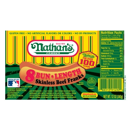 Nathan S Famous Skinless All Beef Hot Dogs Nathan S Famous Skinless All Beef Hot Dogs