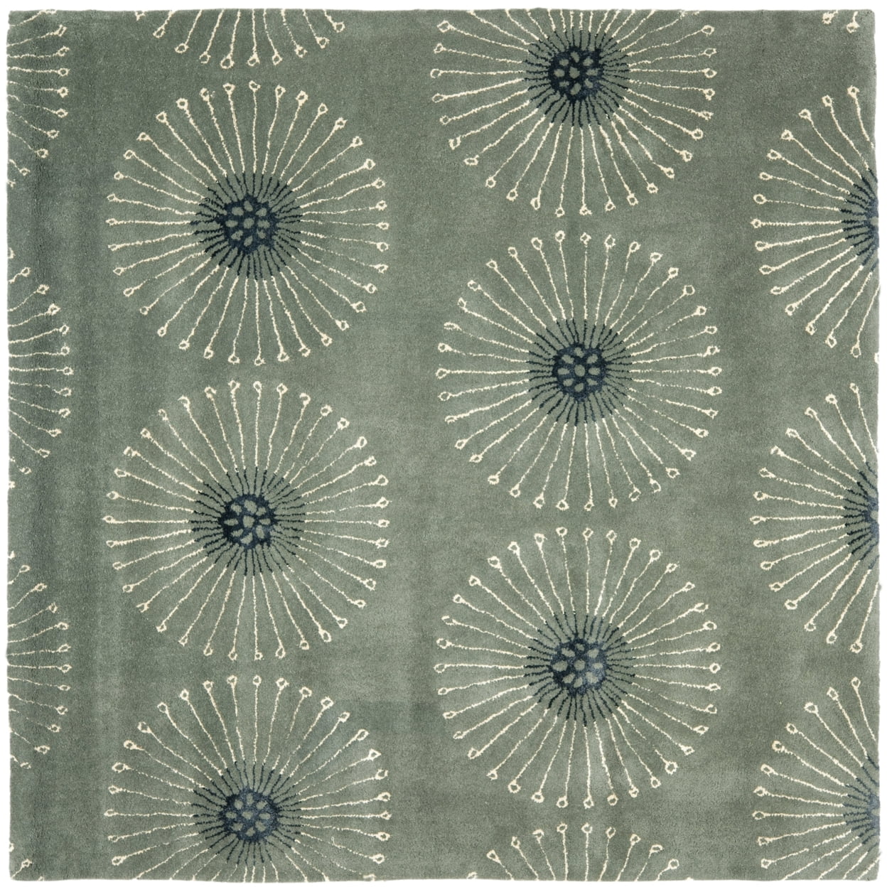 SAFAVIEH Soho Adeline Floral Wool Area Rug, Grey/Ivory, 5' x 8'