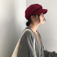 thumbnail image 4 of Boina de lana Tianjidai para mujer, gorra con visera negra para otoño e invierno, estilo retro de pintor de moda, sombrero octogonal británico de estilo coreano, 4 of 6
