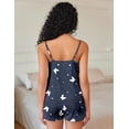 thumbnail image 5 of Ekouaer Pajama Sets for Women 2 Piece Soft Lingerie Sleepwear Cute Print Cami Pj Shorts Set Lace Nightwear, 5 of 6