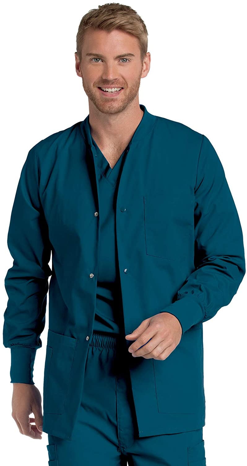 Landau Men's Premium 4Pocket Classic Fit WarmUp Medical Scrub Jacket