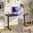 thumbnail image 2 of 47x24 inch Electric Standing Desk with 3 Memory Height Settings, Ergonomic Sit Stand up Computer Desk with Wood Splice Tabletop Loads up to 110lbs, Black, 2 of 8