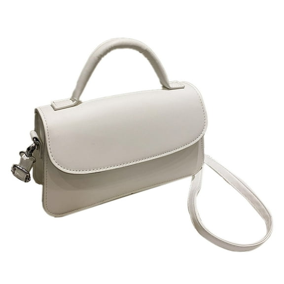 Crossbody Bags for Women - Flap Saddle Purse Style-White