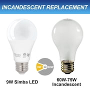 Simba Lighting LED A19 ETL Listed 9W 60W-75W Equivalent Bulbs 120V E26 Base 5000K Daylight 4-Pack