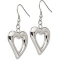 thumbnail image 3 of Chisel Stainless Steel Polished Heart Shepherd Hook Dangle Earrings - 52mm, 3 of 7