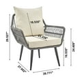 thumbnail image 2 of Cannes Rope Wicker 3-Piece Patio Conversation Set with Cushions, 2 of 5