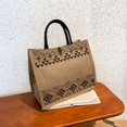 thumbnail image 3 of Bolso de mano de lino de gran capacidad con estampado de estilo nacional de moda popular para mujer, 3 of 5