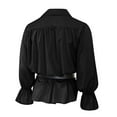 thumbnail image 3 of Mens Button Down Shirt Medium Shirts Loose Shirt Mens Shirts Large with Button Large Long Sleeve Casual Dress Tops Summer Viscose Sleeve Top Light for Men Male Black L, 3 of 3