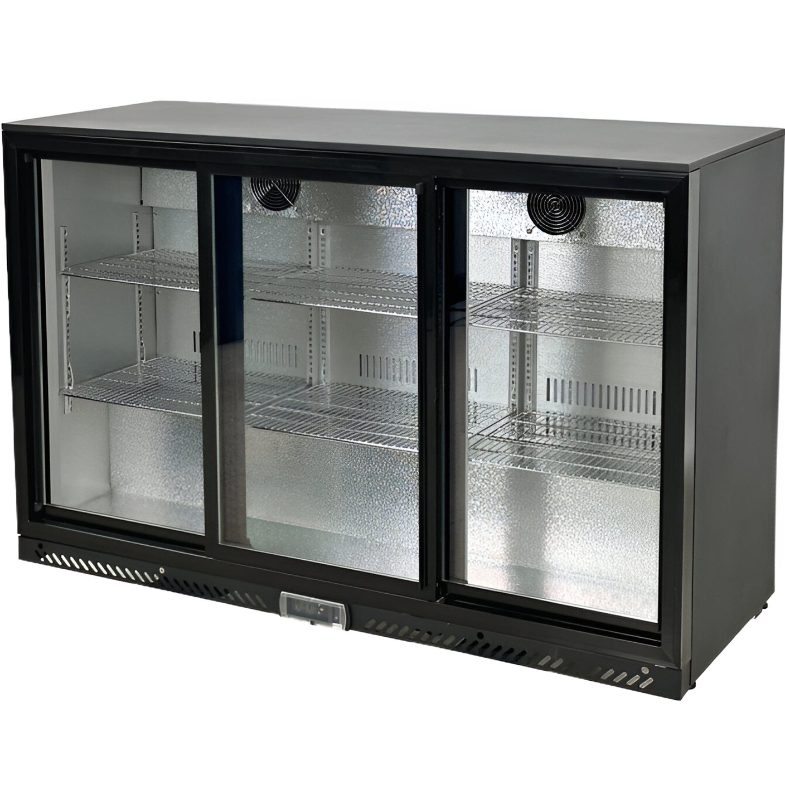 Elite Kitchen Supply 53 in Sliding Door Back Bar Cooler 11.3 Cu Ft Glass Door Refrigerator with Lockable Shelves
