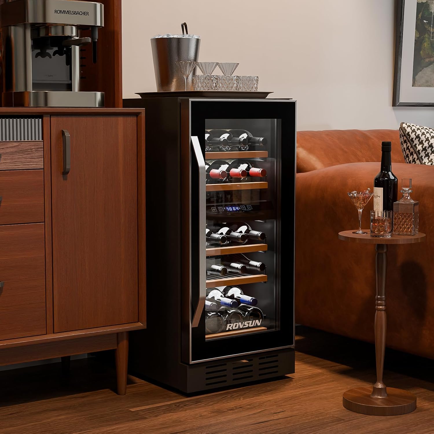 TUFFIOM 33 Bottles Dual Zone Wine Cooler, Beverage Cooler Refrigerator, Chiller with Glass Door & Digital Temperature Control, Freestanding or Built-in Wine Fridge for Wine, Champagne, Beer