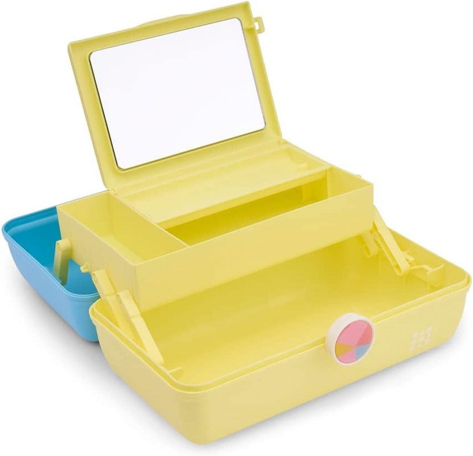 Caboodles Makeup Case Large - Travel Cosmetic Train Caboodle for Girls Organizer Storage Box Hard Case With Mirror - Sky Blue and Lemon Yellow 13 Caboodles Makeup Case Large - Travel Cosmetic Train Caboodle for Girls Organizer Storage Box Hard Case With Mirror - Sky Blue and Lemon Yellow 13