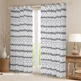 thumbnail image 2 of Feelyou White Square Stripe Black Out Curtains, Abstract Curtains Pack of 2 (42x63 Each), 2 of 6